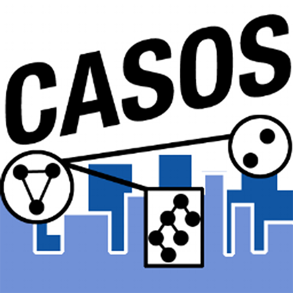 casos logo, blue, white, black